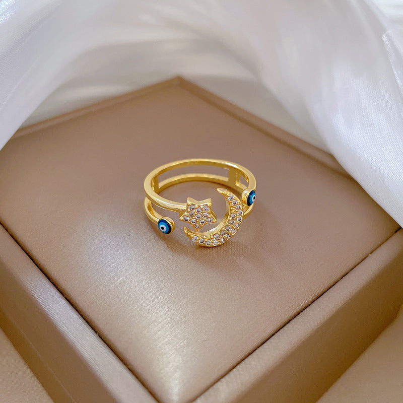 Wholesale Gold Plated Moon Star Brass Rings